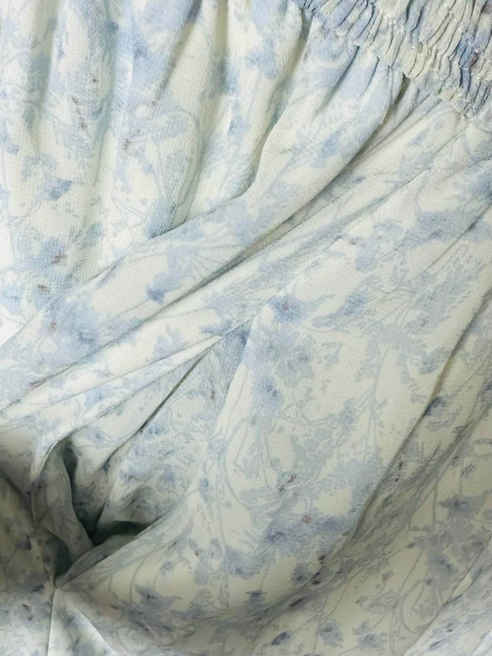 Smocked Light Blue Floral Maxi Dress with Spaghetti Straps - Picture 8 of 13